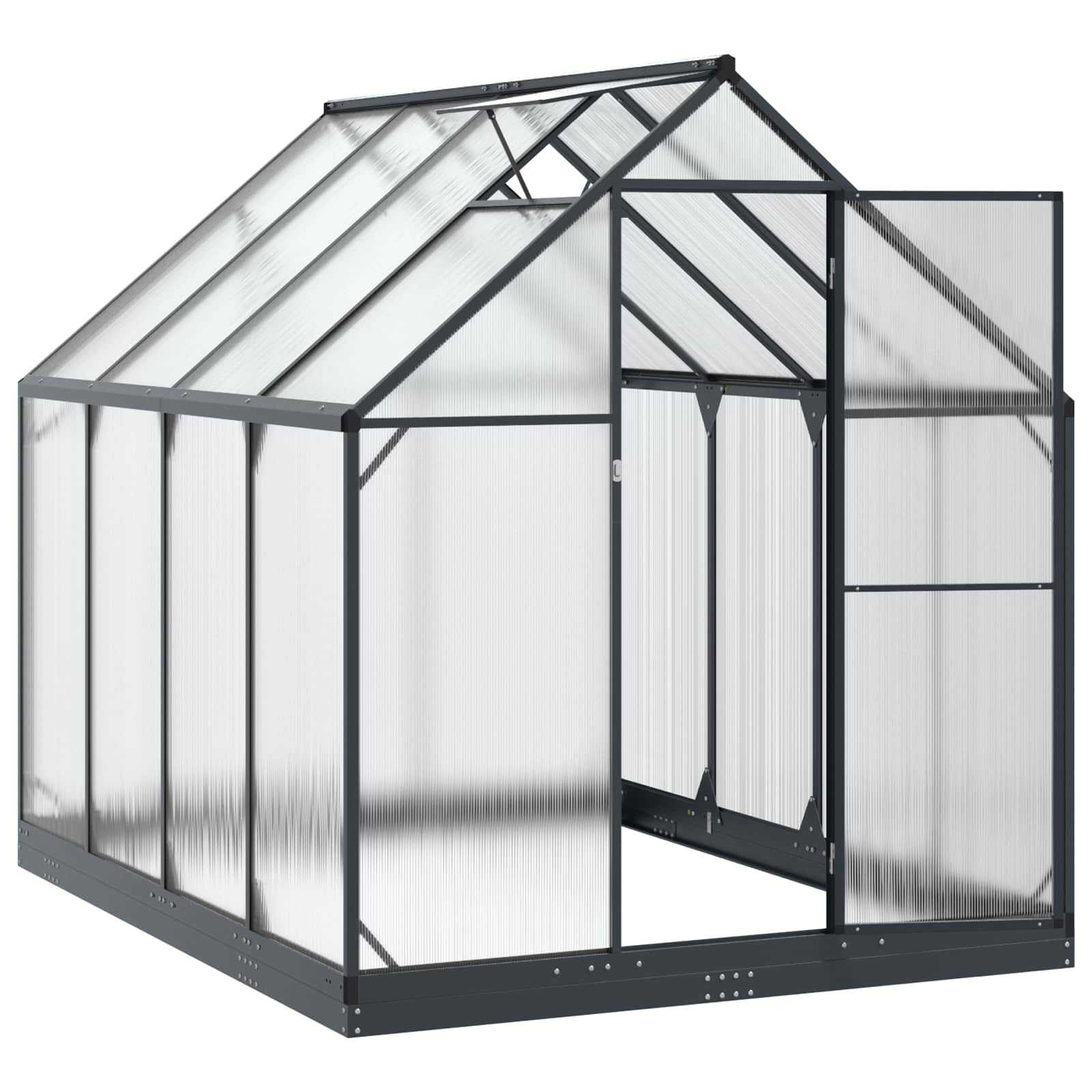 Garden Greenhouse with Door Anthracite 183.5 x 243.5 x 207 cm