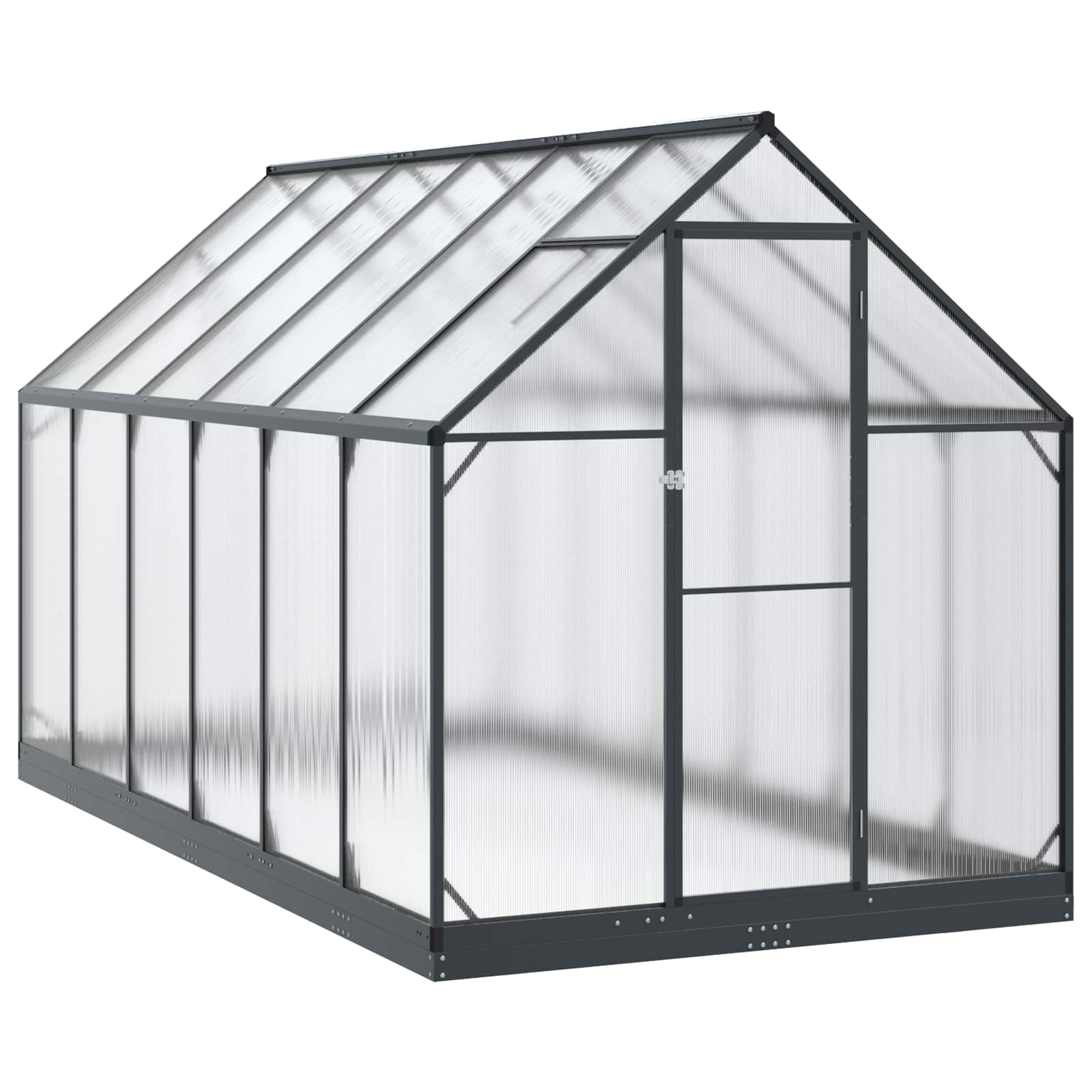 Garden Greenhouse with Door Anthracite 183.5 x 363.5 x 207 cm