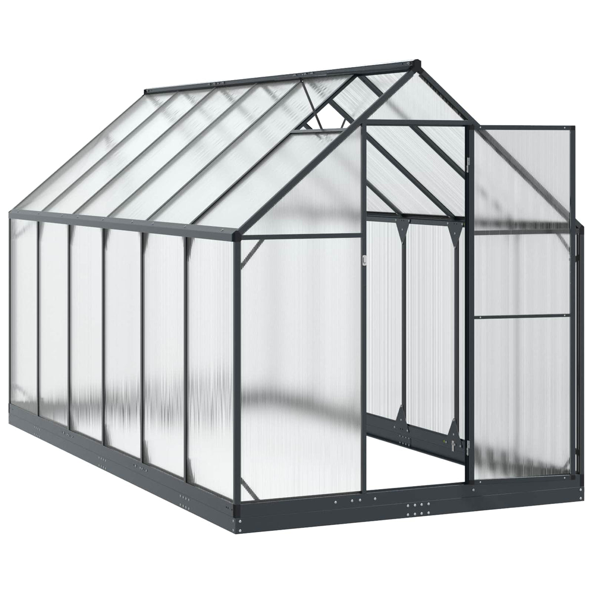 Garden Greenhouse with Door Anthracite 183.5 x 363.5 x 207 cm