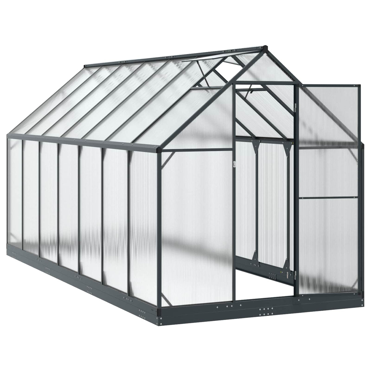Garden Greenhouse with Door Anthracite 183.5 x 423.5 x 207 cm