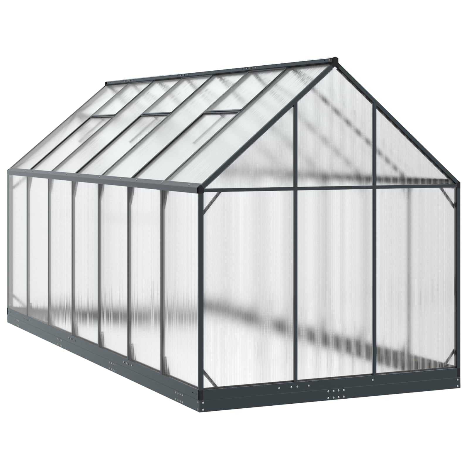 Garden Greenhouse with Door Anthracite 183.5 x 423.5 x 207 cm