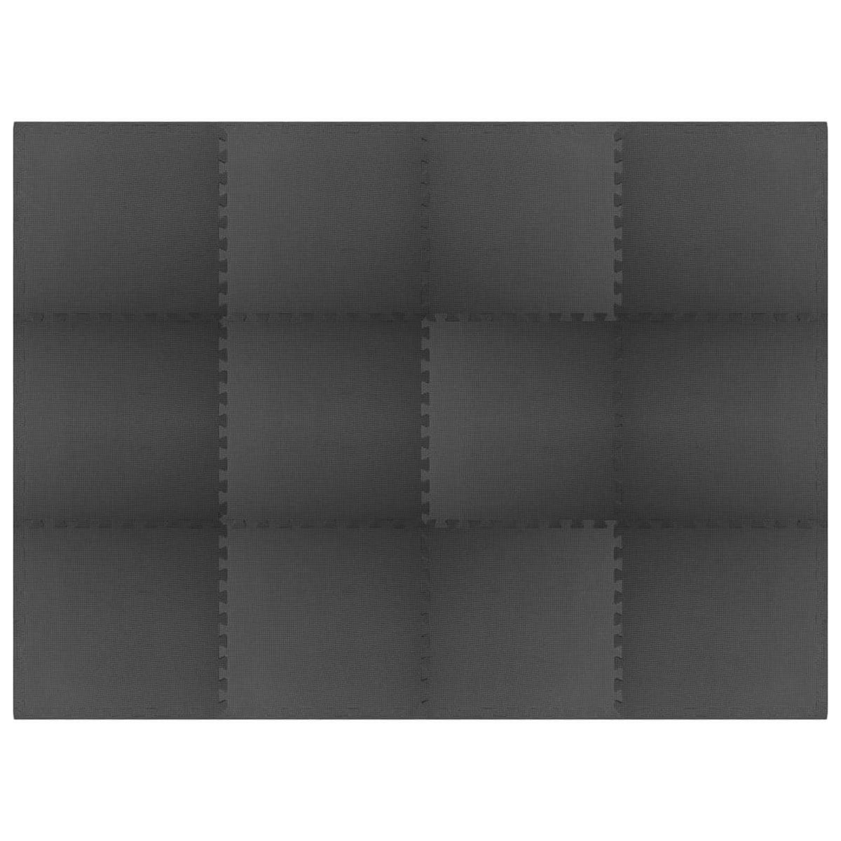Pool Ground Mat 12 pcs Black 4.32 ㎡ EVA Foam