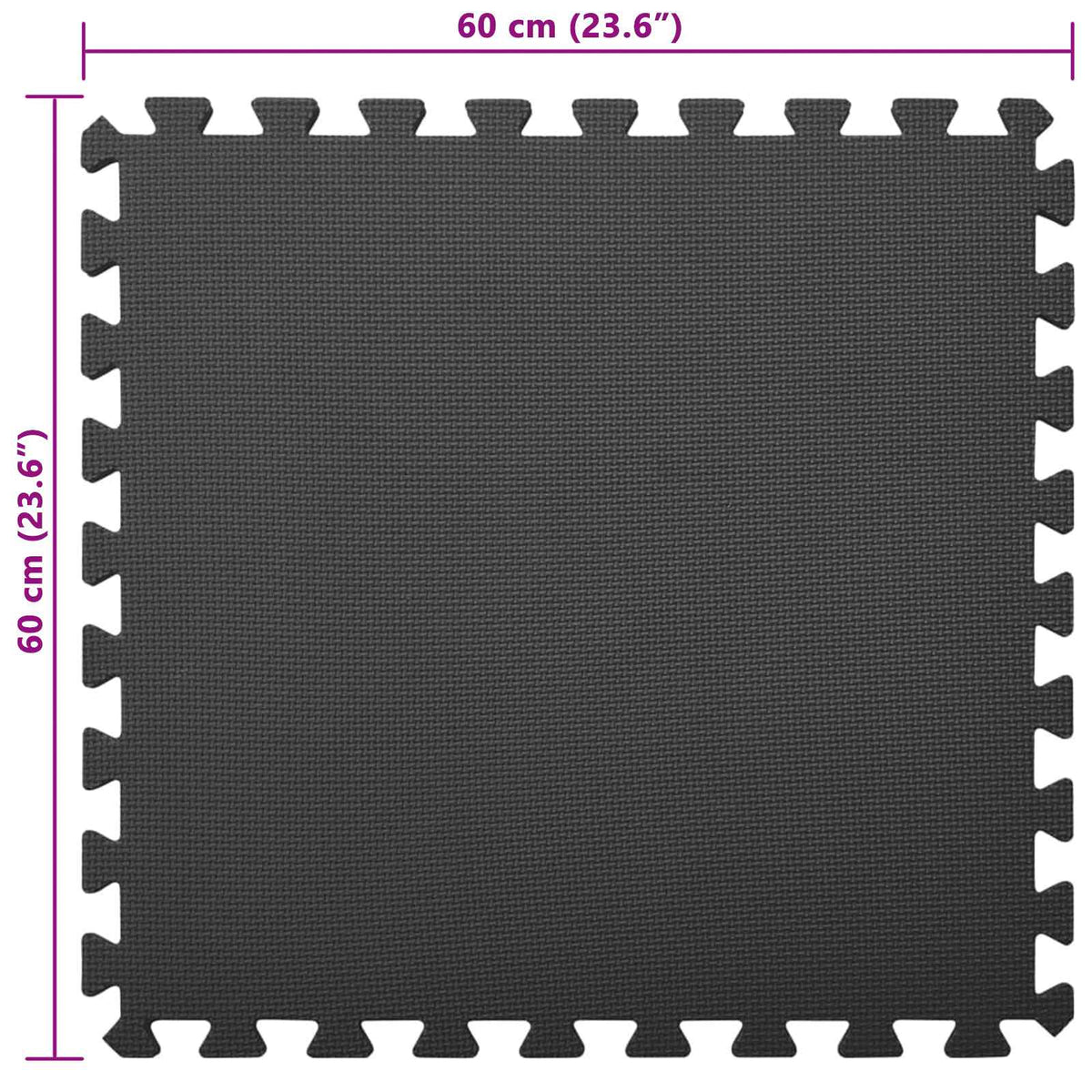 Pool Ground Mat 12 pcs Black 4.32 ㎡ EVA Foam