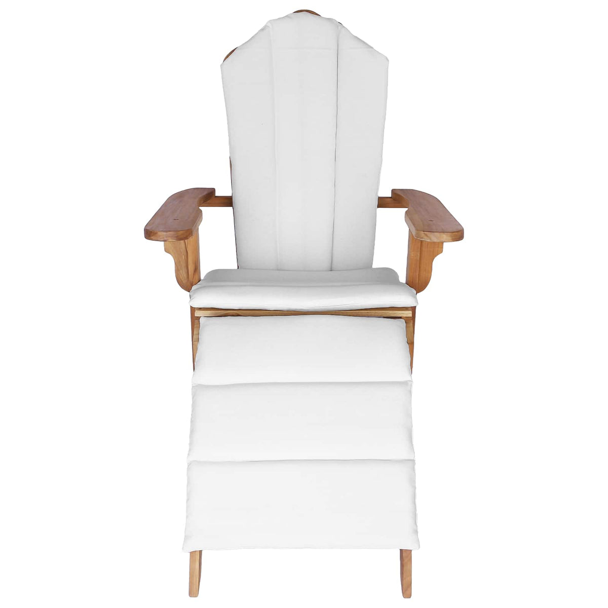 Garden Adirondack Chair with Footrest Natural Solid Teak Wood
