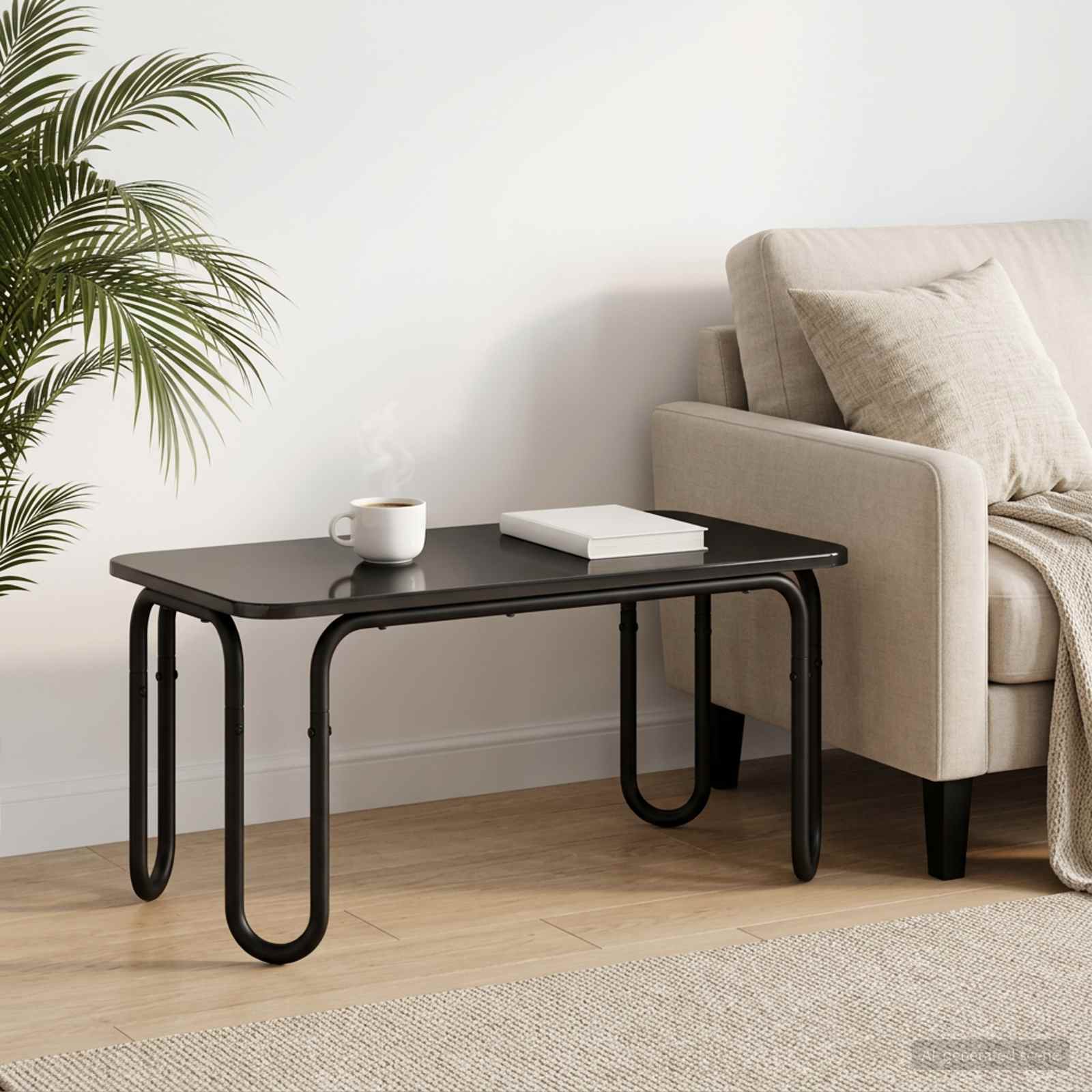 Coffee Table Black 79.5 x 40 x 36 cm Engineered Wood