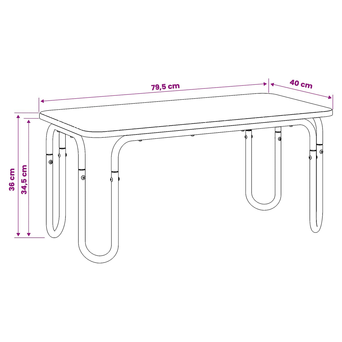 Coffee Table Black 79.5 x 40 x 36 cm Engineered Wood