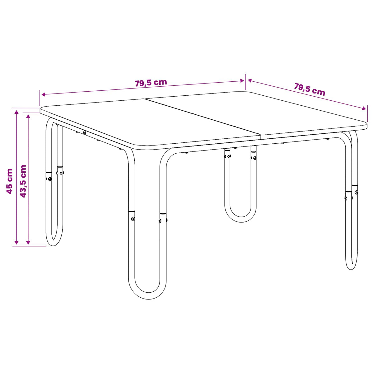 Coffee Table Black 79.5 x 79.5 x 45 cm Engineered Wood