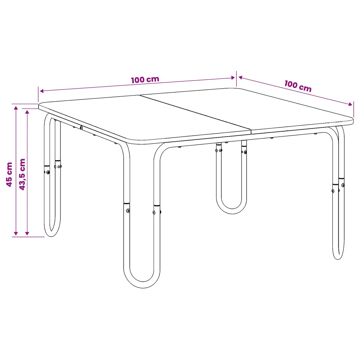 Coffee Table Black 100 x 100 x 45 cm Engineered Wood