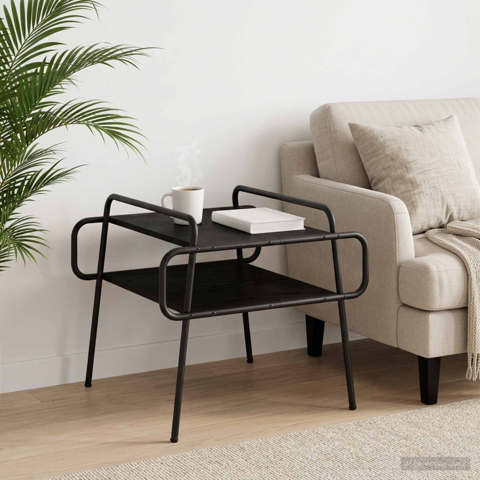 Coffee Table Black Oak 50 x 50 x 51 cm Engineered Wood
