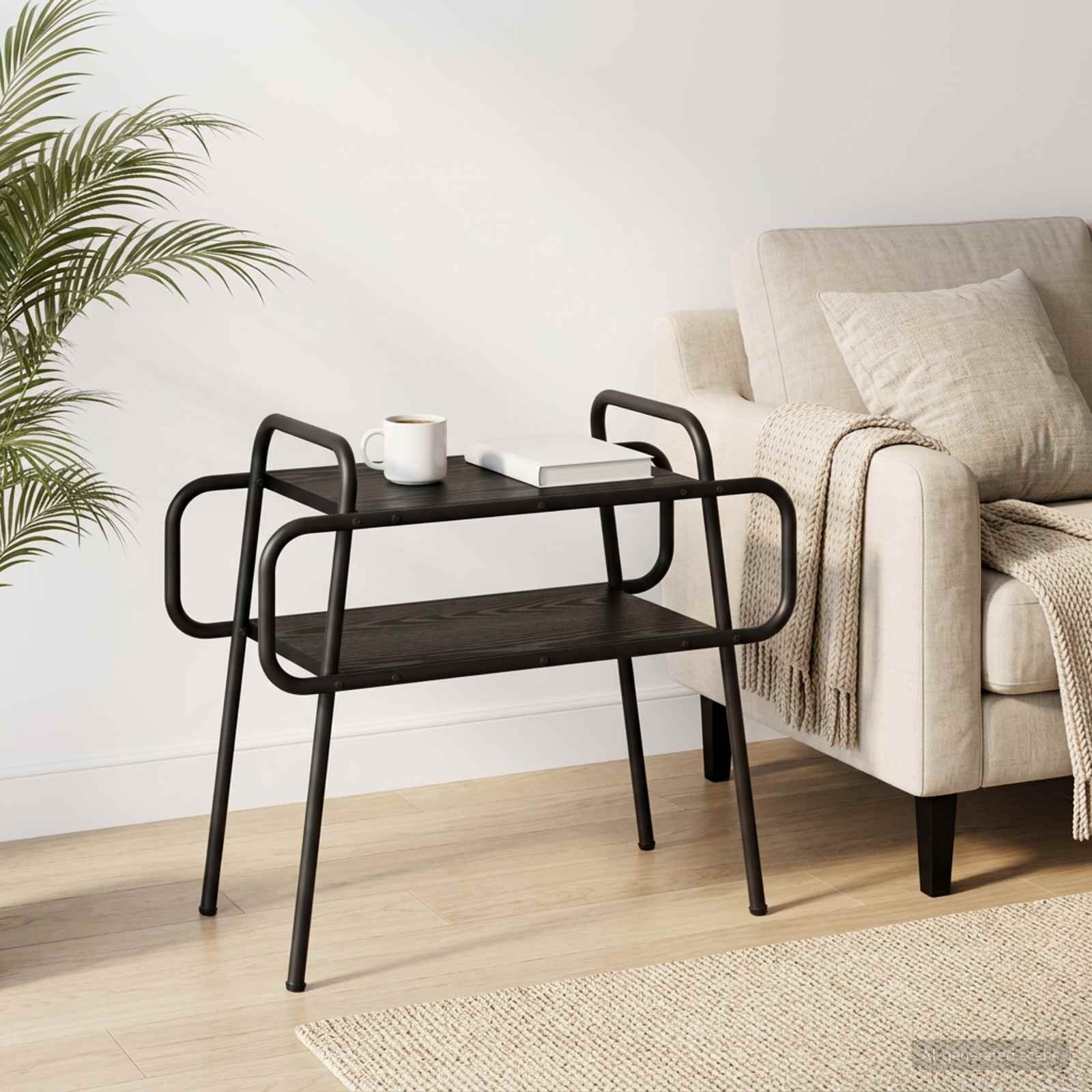 Coffee Table Black Oak 60 x 30 x 51 cm Engineered Wood