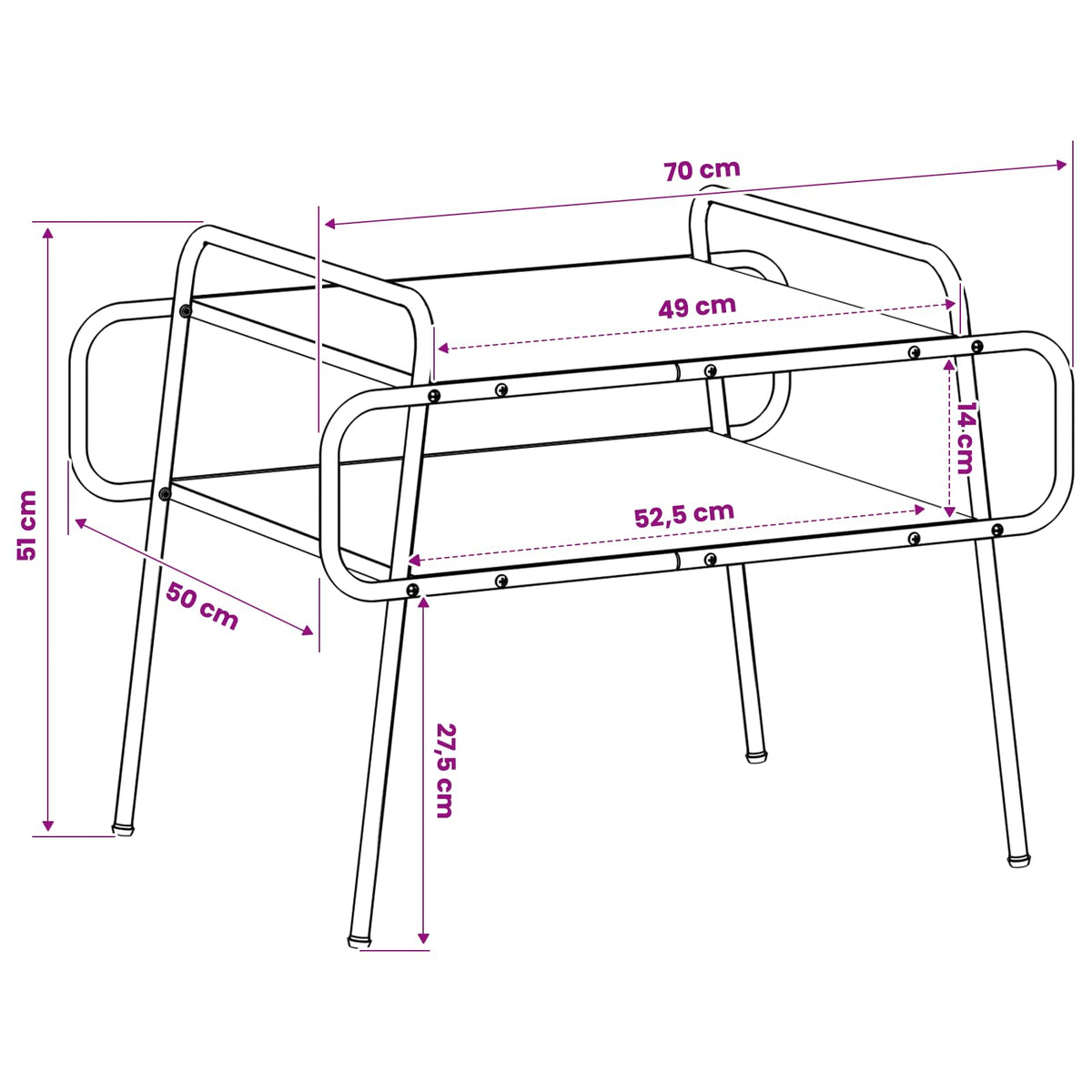 Coffee Table Sonoma Oak 70 x 50 x 51 cm Engineered Wood