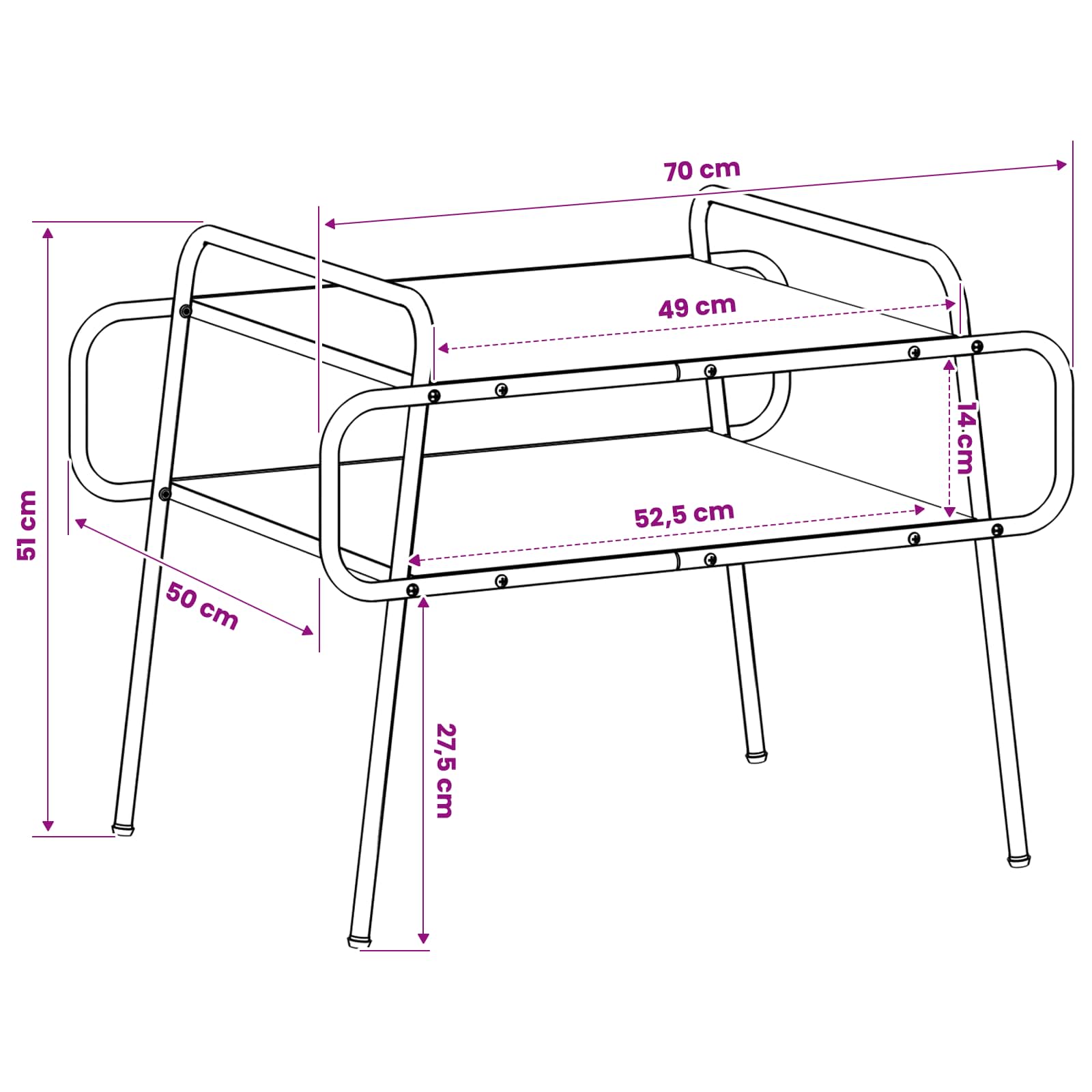 Coffee Table Sonoma Oak 70 x 50 x 51 cm Engineered Wood