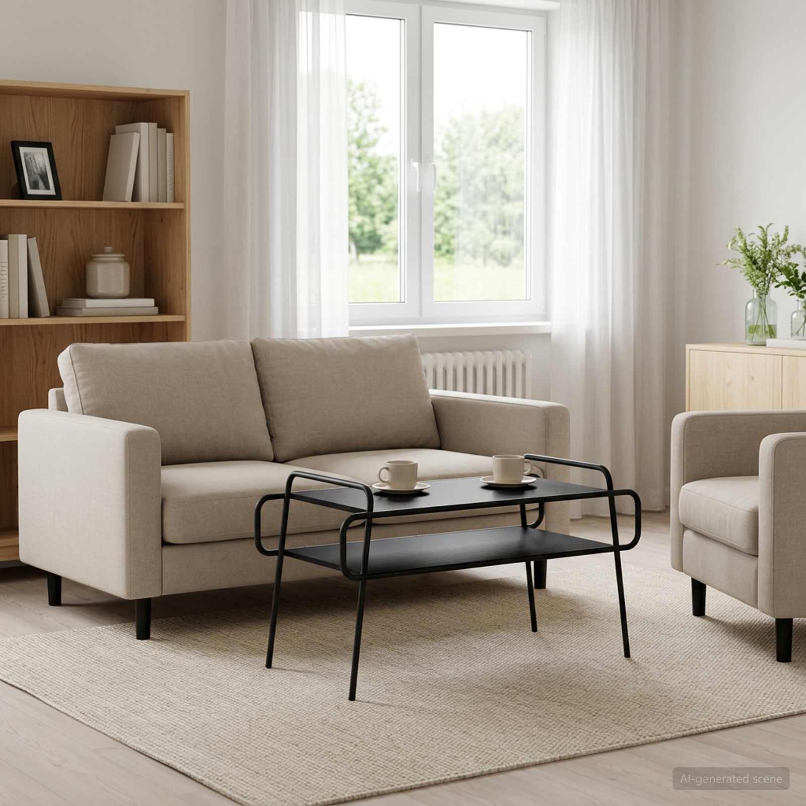 Coffee Table Black Oak 100 x 50 x 51 cm Engineered Wood
