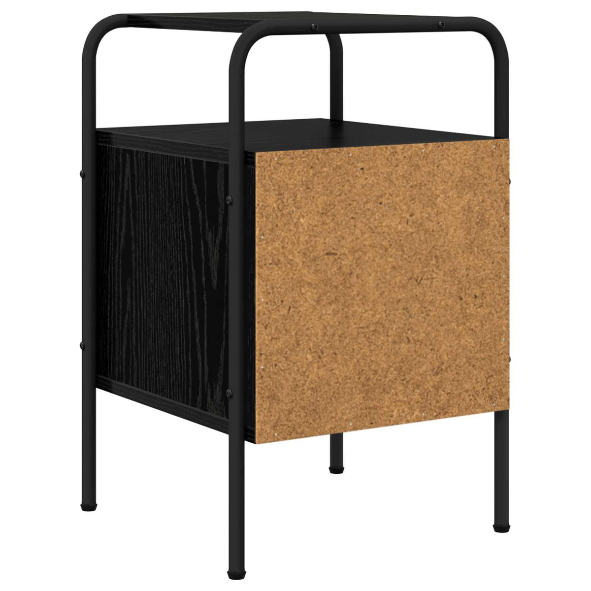 Bedside Cabinet Black Oak Engineered Wood