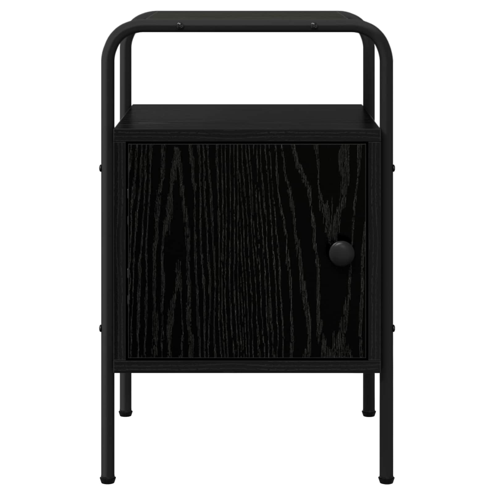 Bedside Cabinet Black Oak Engineered Wood