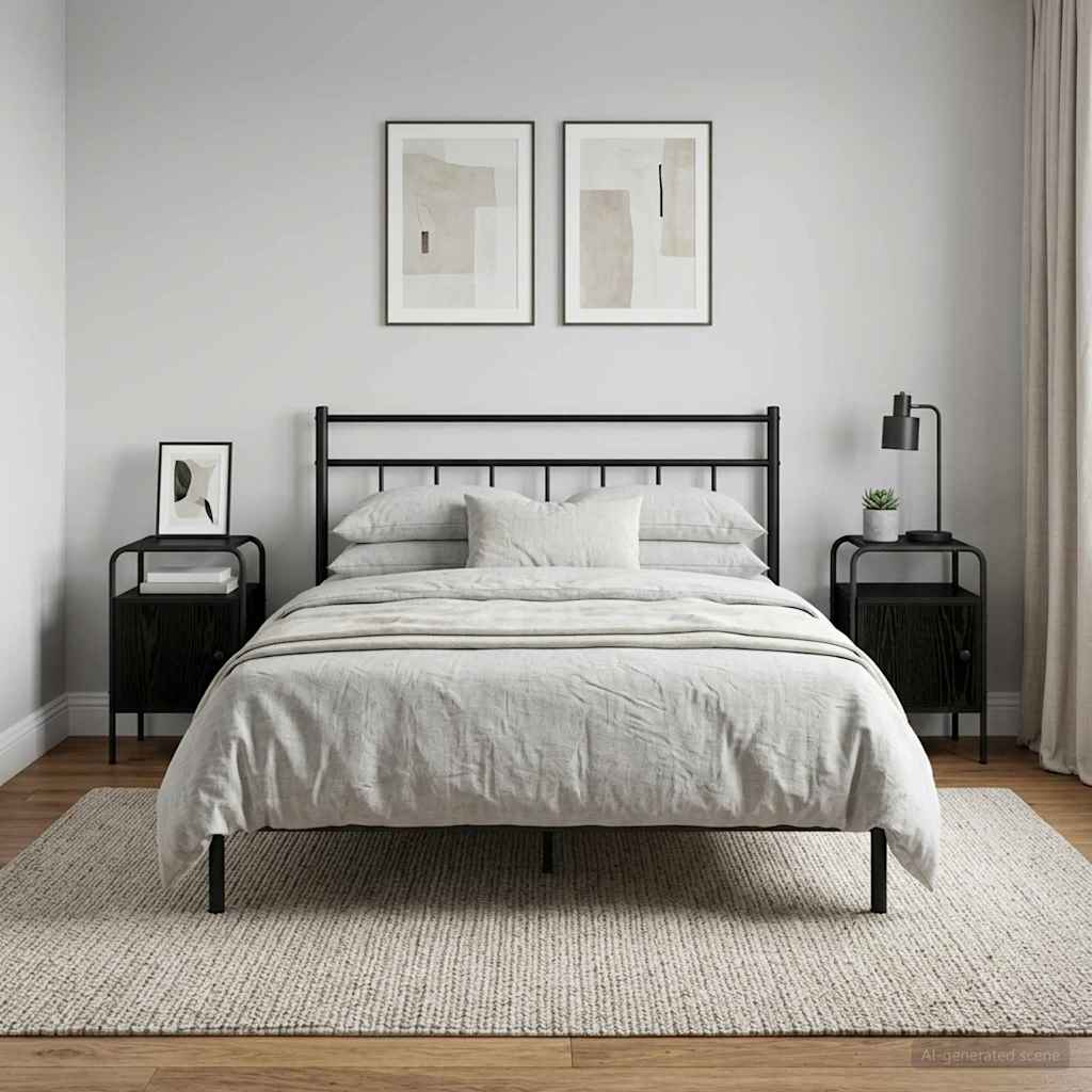 Bedside Cabinet 2 pcs Black Oak Engineered Wood