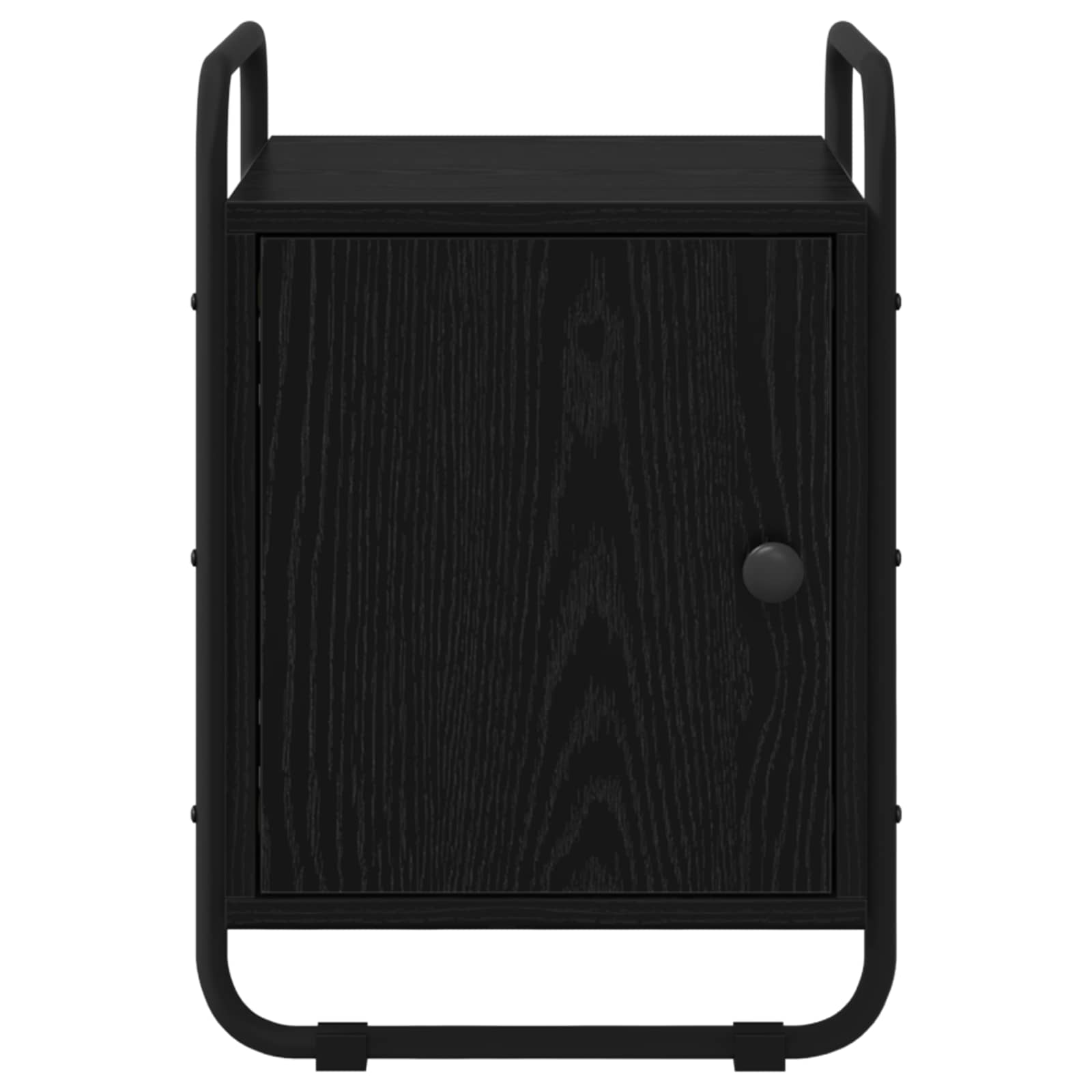 Bedside Cabinet Black Oak Engineered Wood
