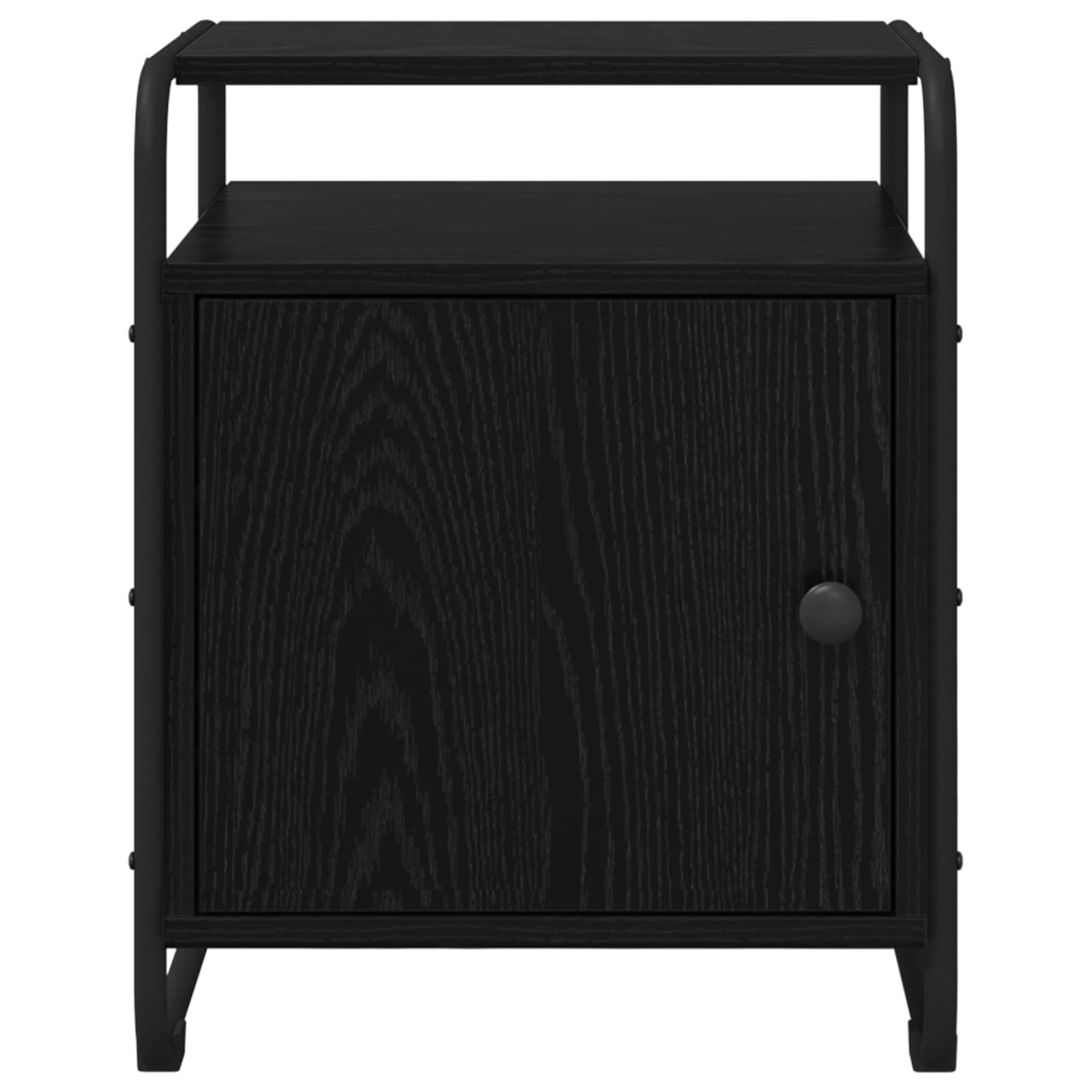 Bedside Cabinet Black Oak Engineered Wood