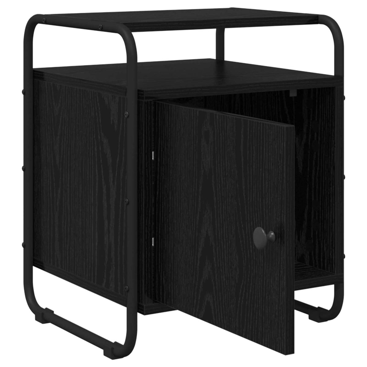 Bedside Cabinet 2 pcs Black Oak Engineered Wood