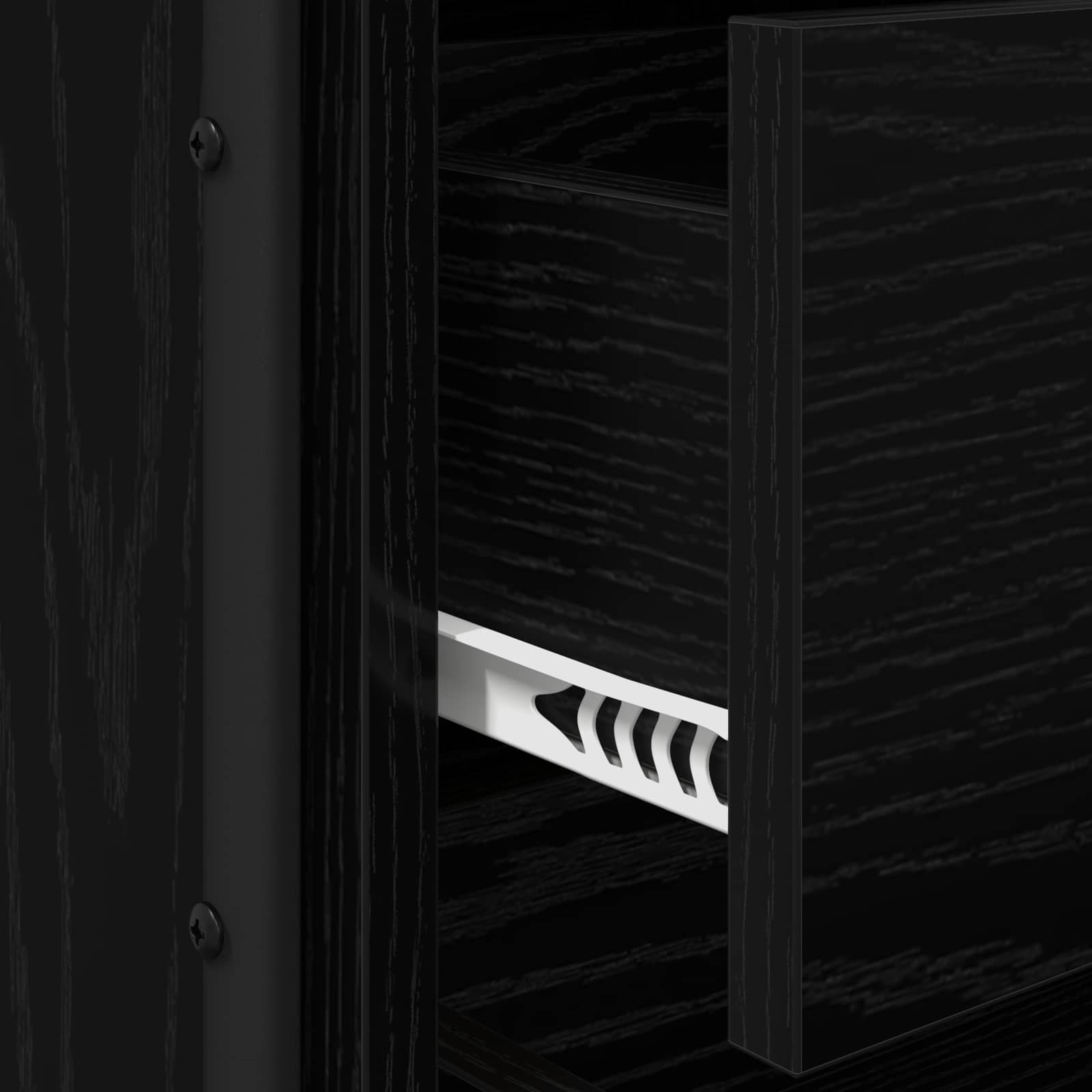 Bedside Cabinet 2 pcs Black Oak Engineered Wood