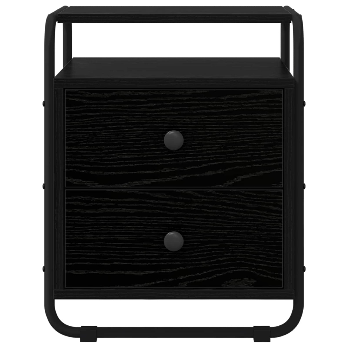 Bedside Cabinet 2 pcs Black Oak Engineered Wood
