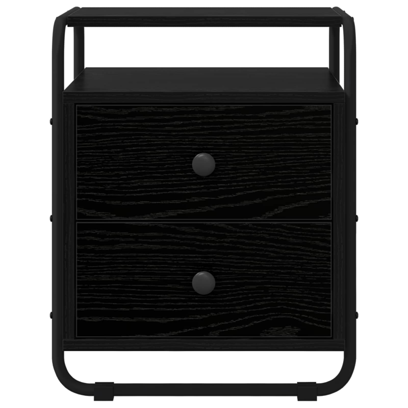 Bedside Cabinet 2 pcs Black Oak Engineered Wood