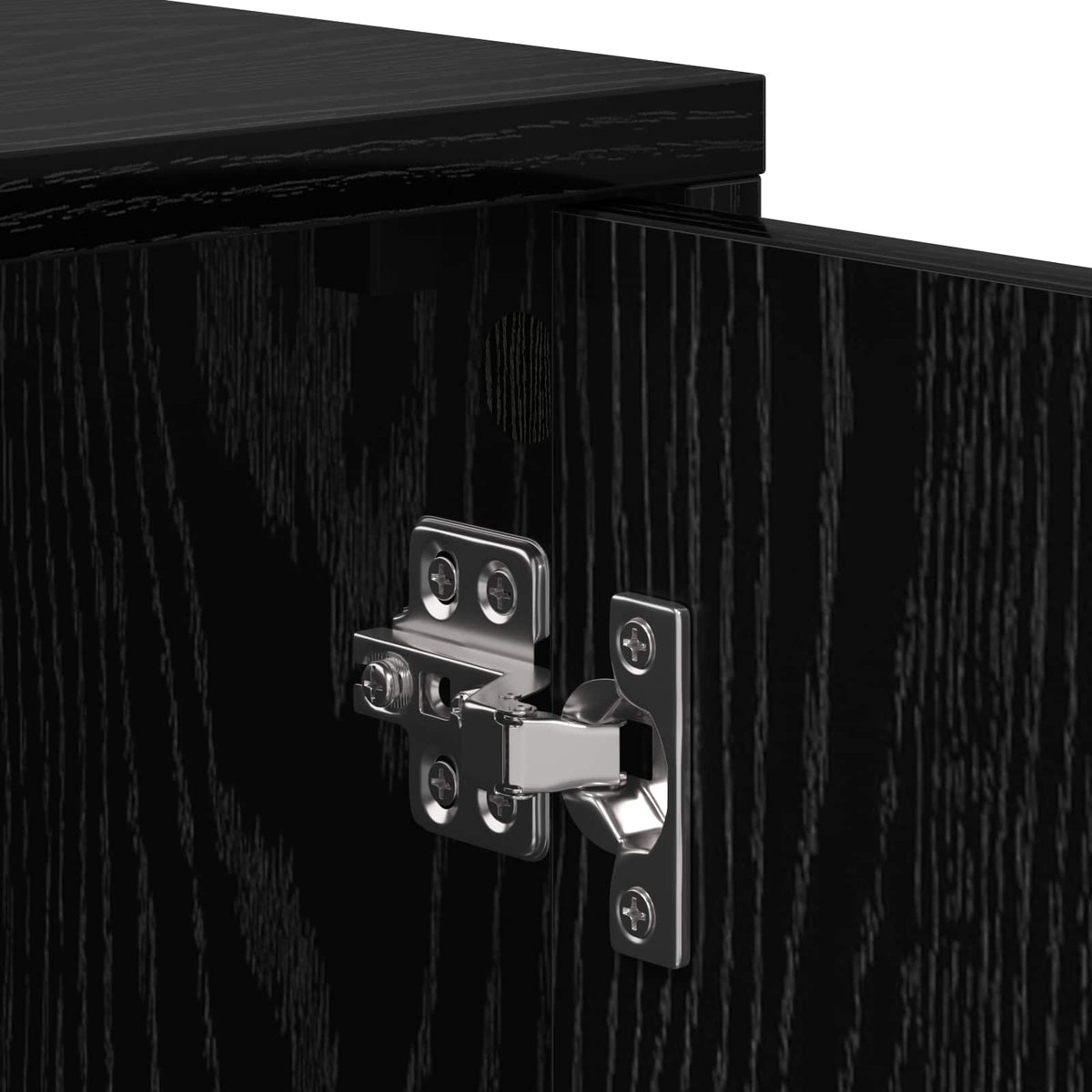 Bedside Cabinet Black Oak Engineered Wood