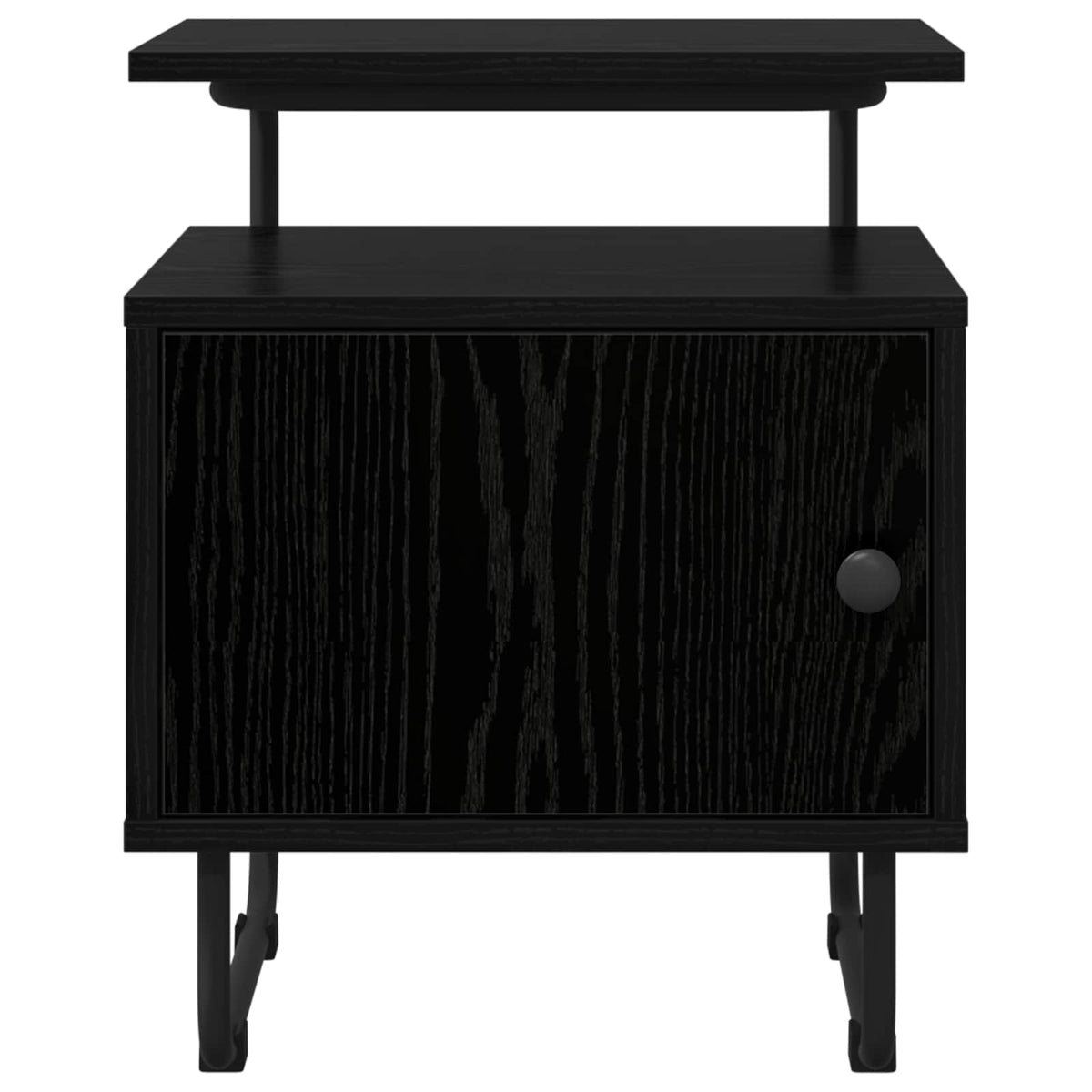 Bedside Cabinet Black Oak Engineered Wood