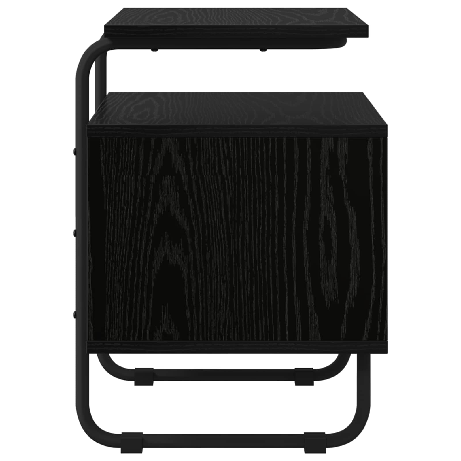 Bedside Cabinet Black Oak Engineered Wood