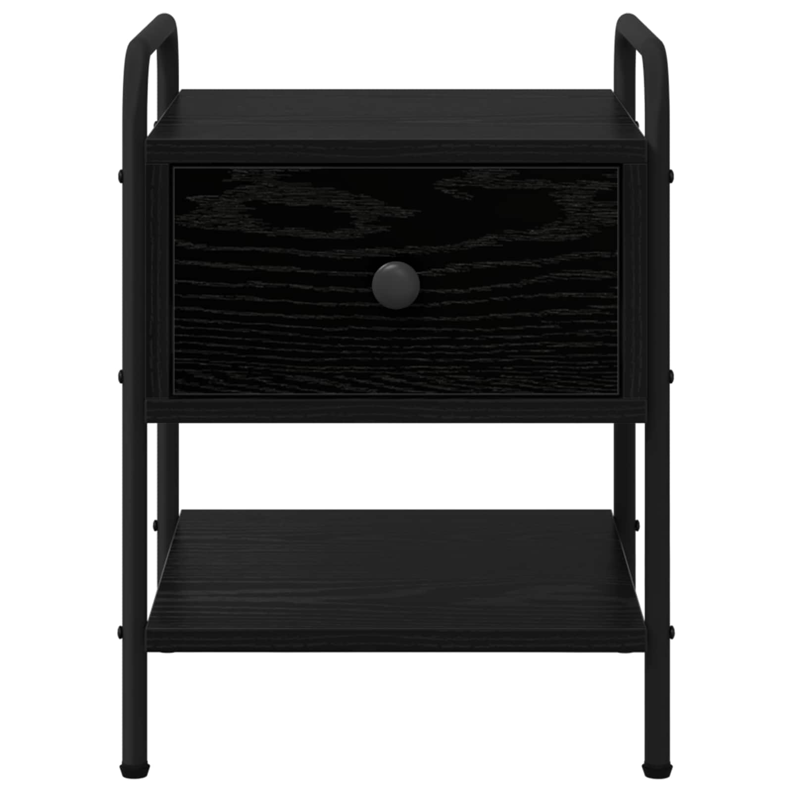 Bedside Cabinet Black Oak Engineered Wood