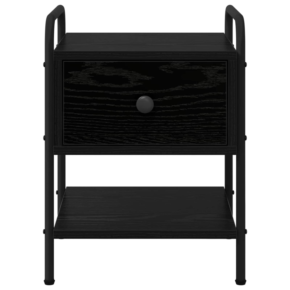 Bedside Cabinet 2 pcs Black Oak Engineered Wood