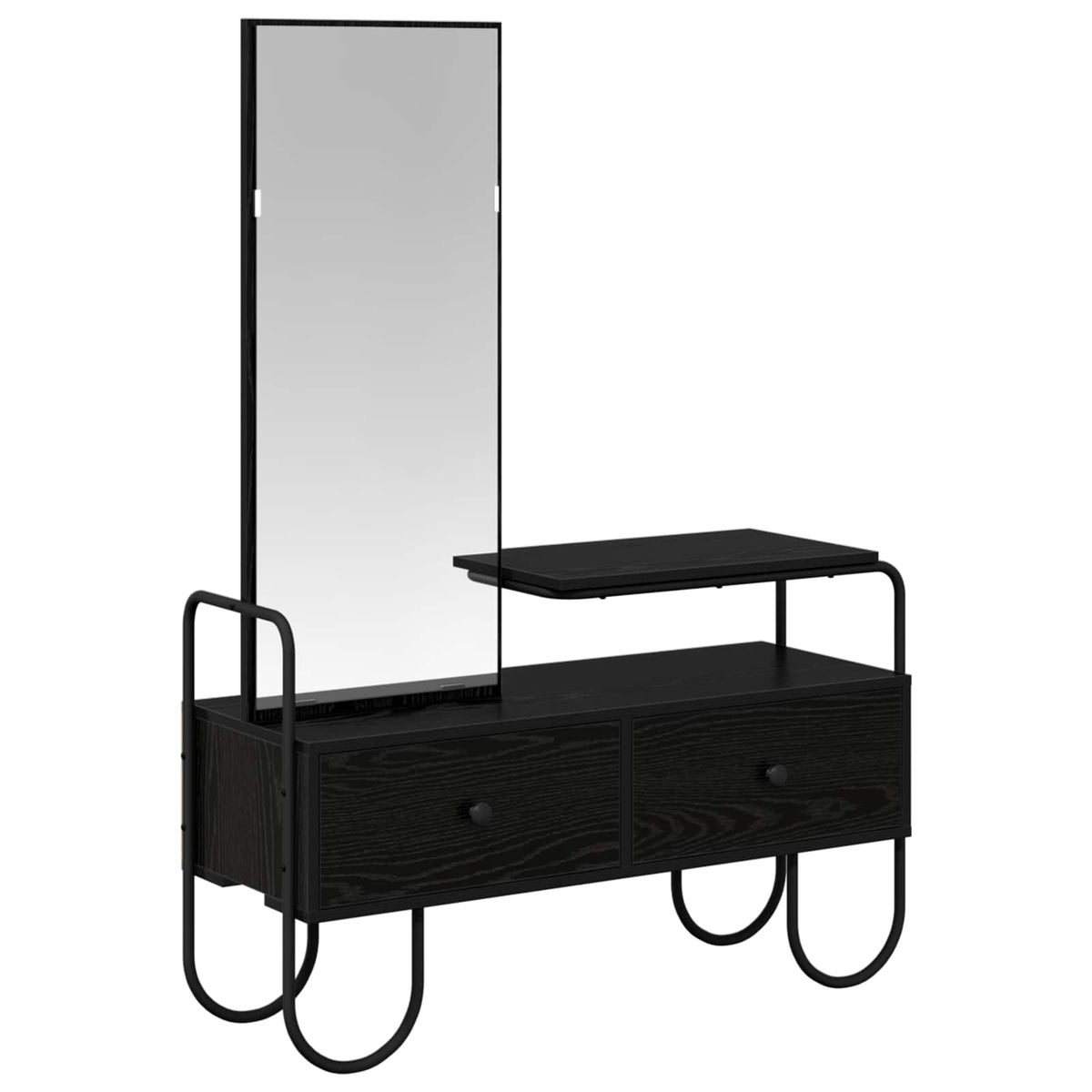 Dressing Table with Drawer with Shelf Black Oak Engineered Wood