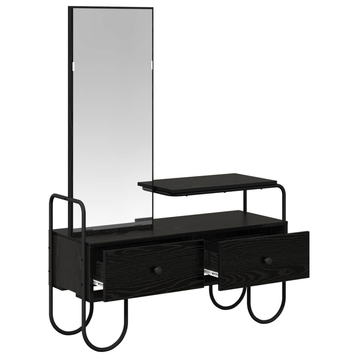 Dressing Table with Drawer with Shelf Black Oak Engineered Wood