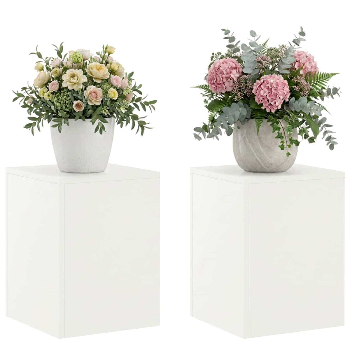 Plant Stand 2 pcs White 30 x 30 x 40 cm Steel