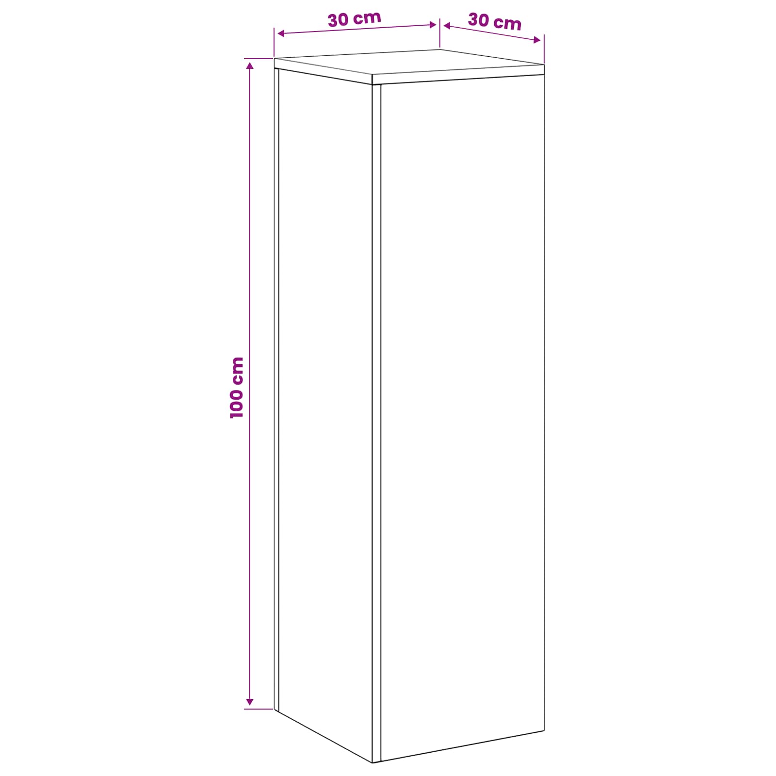 Plant Stand Black 30 x 30 x 100 cm Steel