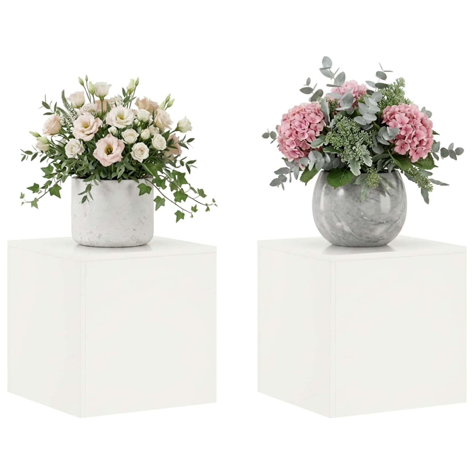 Plant Stand 2 pcs White 40 x 40 x 40 cm Steel