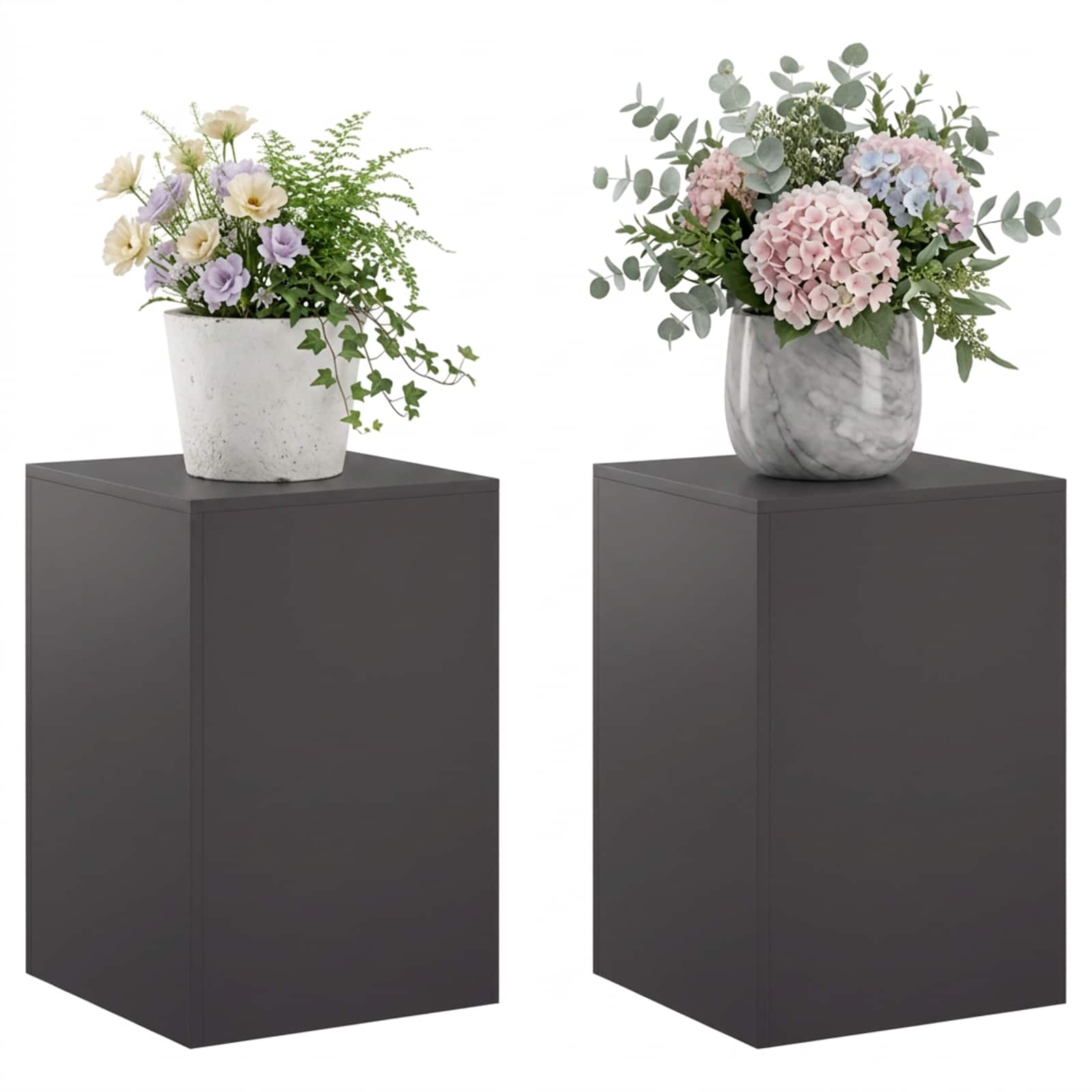 Plant Stand 2 pcs Black 40 x 40 x 60 cm Steel