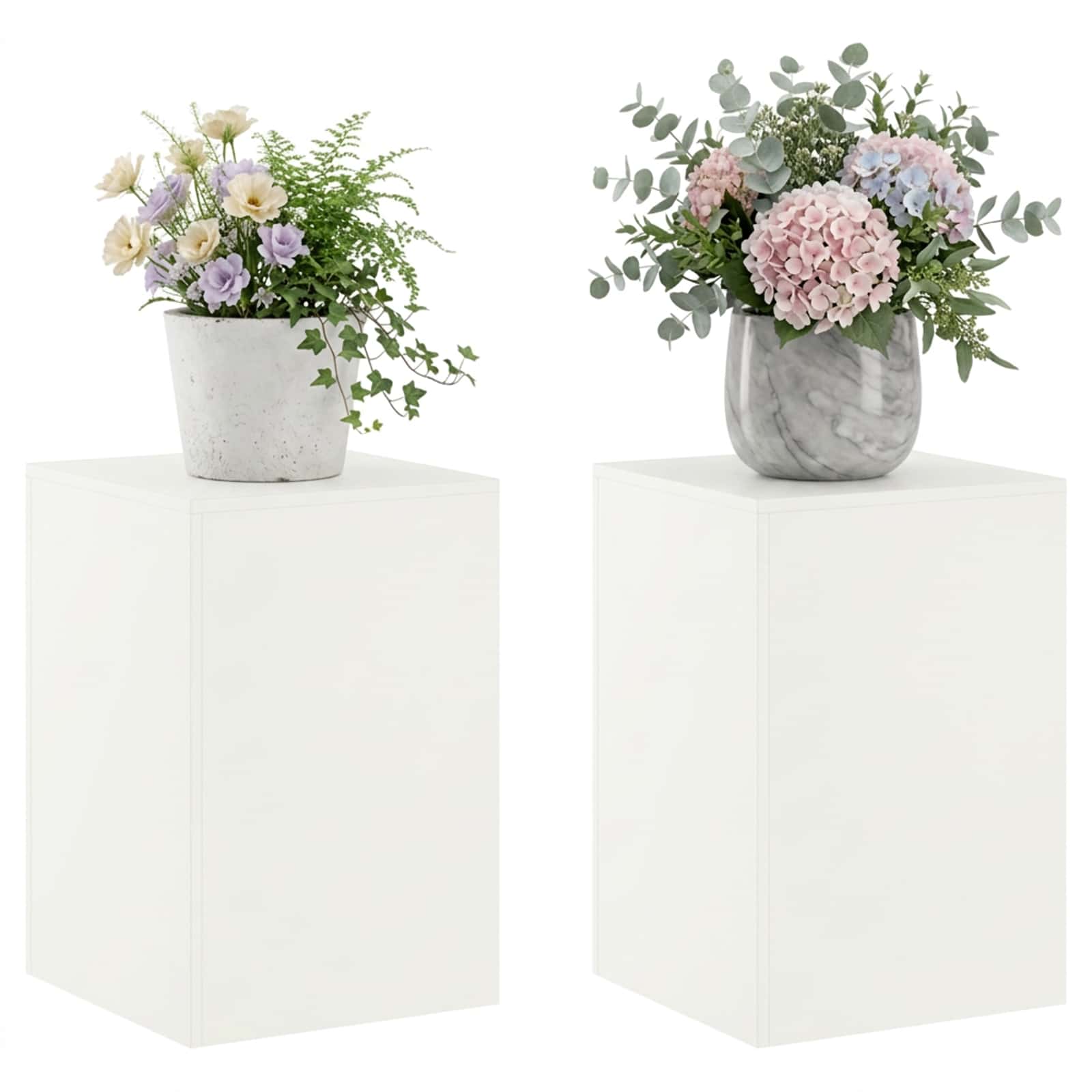Plant Stand 2 pcs White 40 x 40 x 60 cm Steel