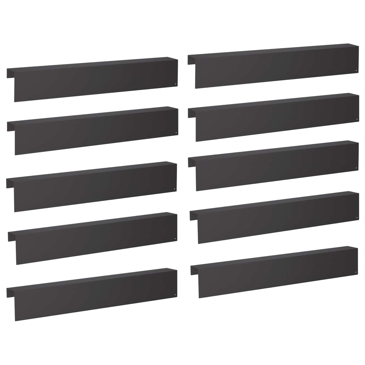 Garden Edging Cover 10 pcs 100 x 10 x 15 cm Steel Black