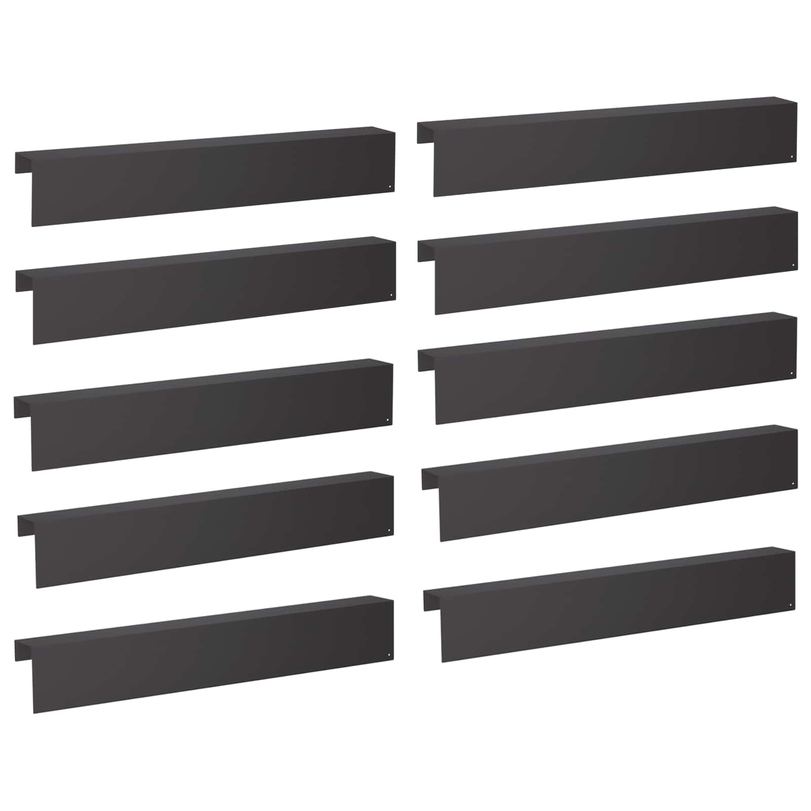Garden Edging Cover 10 pcs 100 x 10 x 15 cm Steel Black