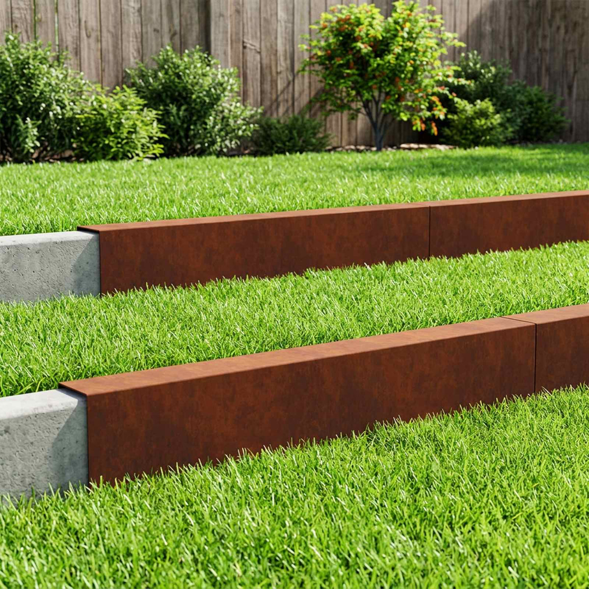 Garden Edging Cover 10 pcs 100 x 10 x 15 cm Weathering Steel