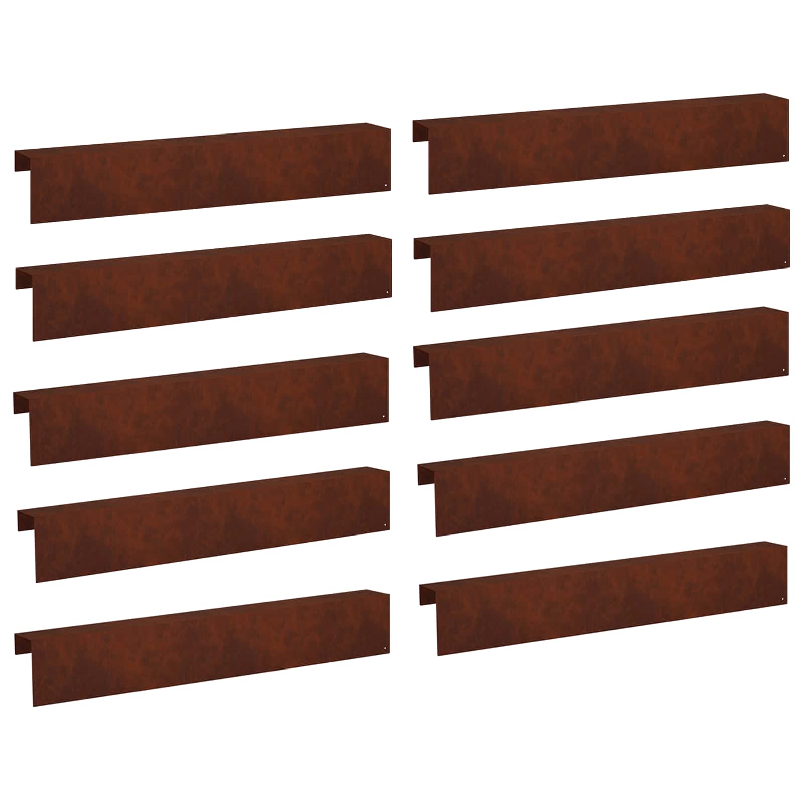 Garden Edging Cover 10 pcs 100 x 10 x 15 cm Weathering Steel