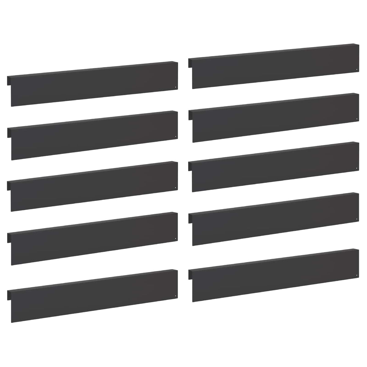 Garden Edging Cover 10 pcs 100 x 5 x 15 cm Steel Black