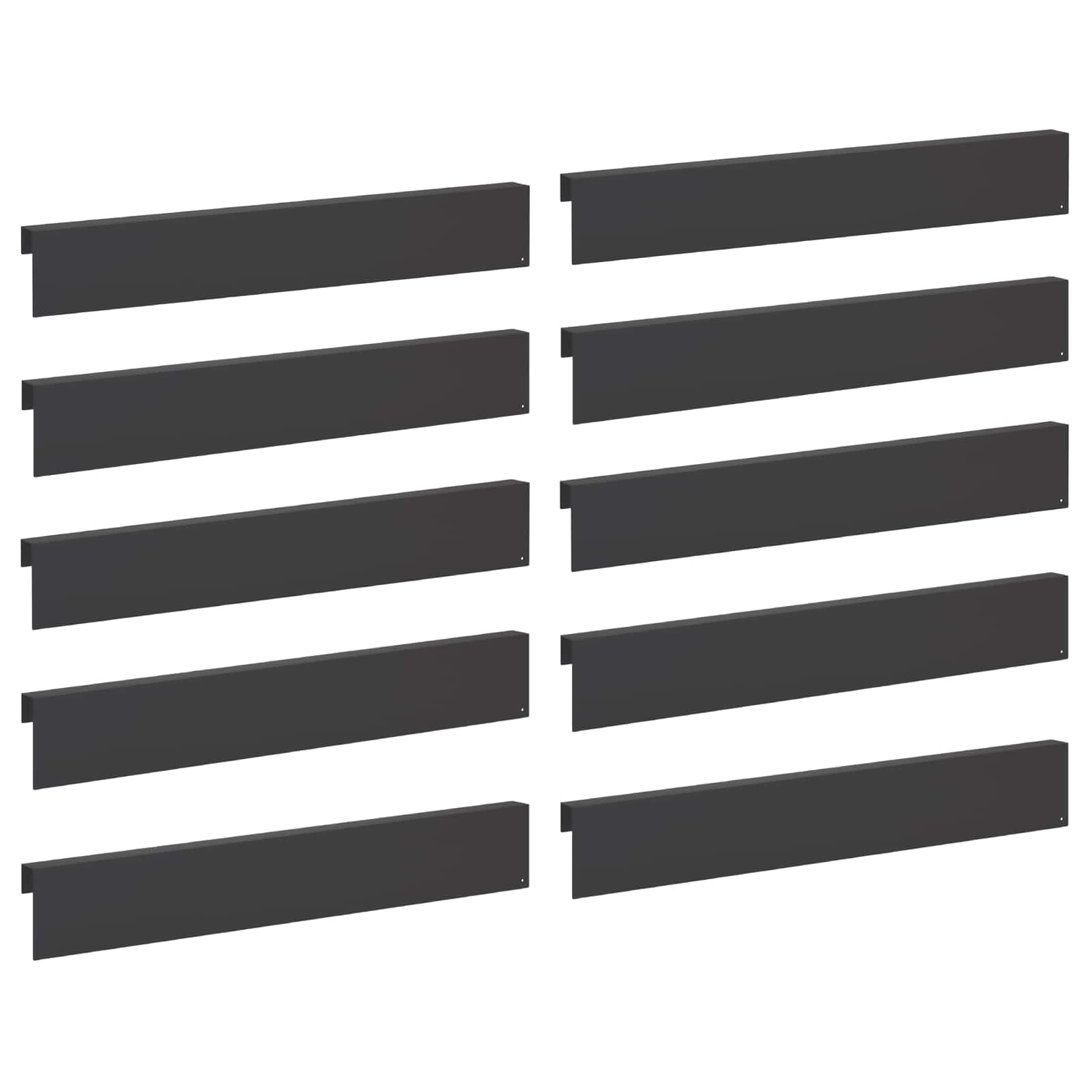 Garden Edging Cover 10 pcs 100 x 5 x 15 cm Steel Black