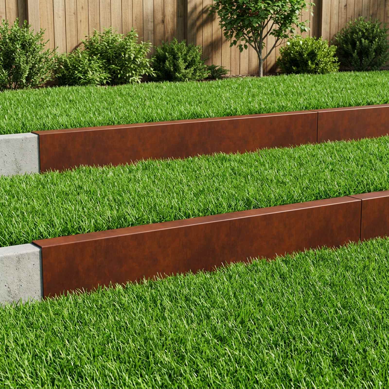 Garden Edging Cover 10 pcs 100 x 5 x 15 cm Weathering Steel