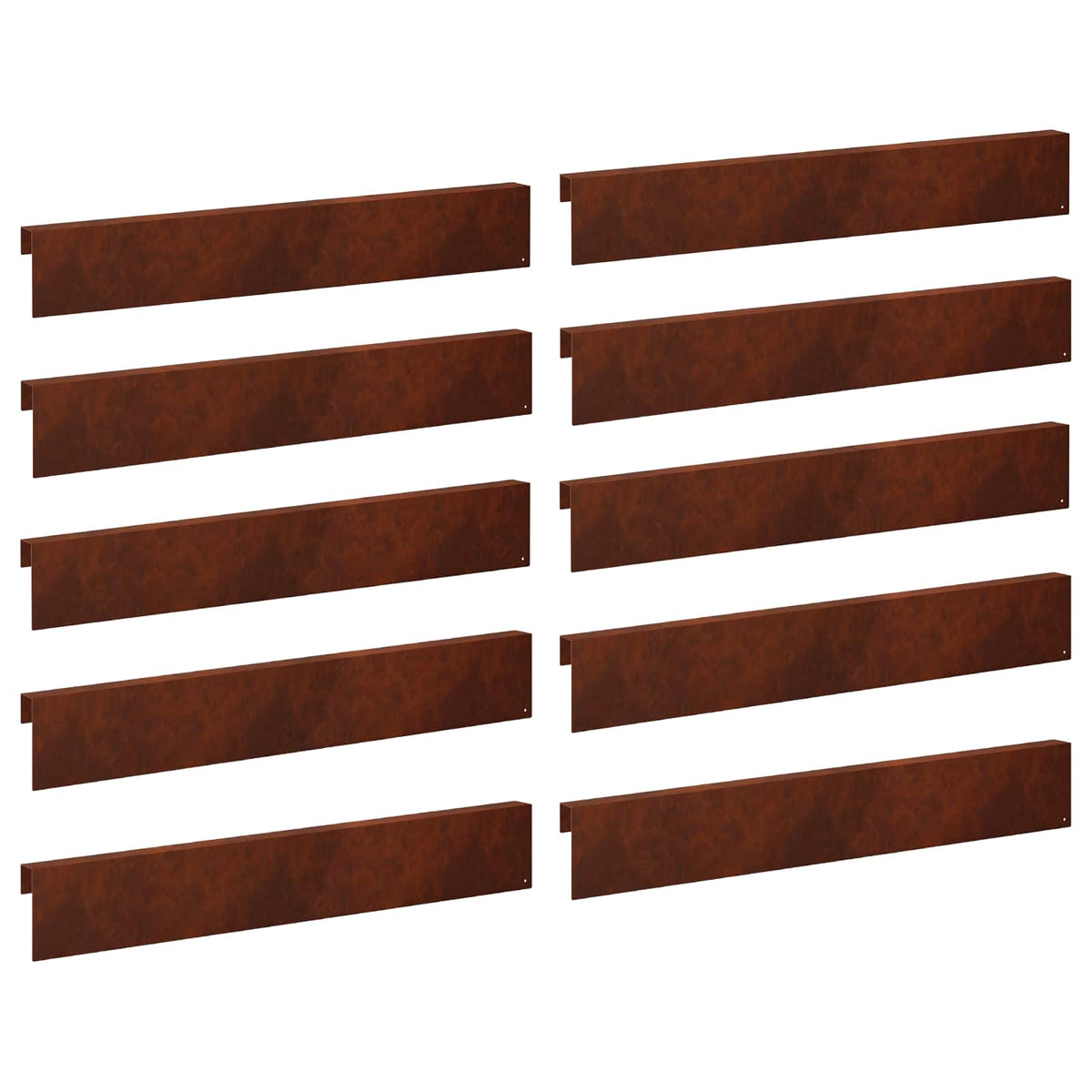 Garden Edging Cover 10 pcs 100 x 5 x 15 cm Weathering Steel