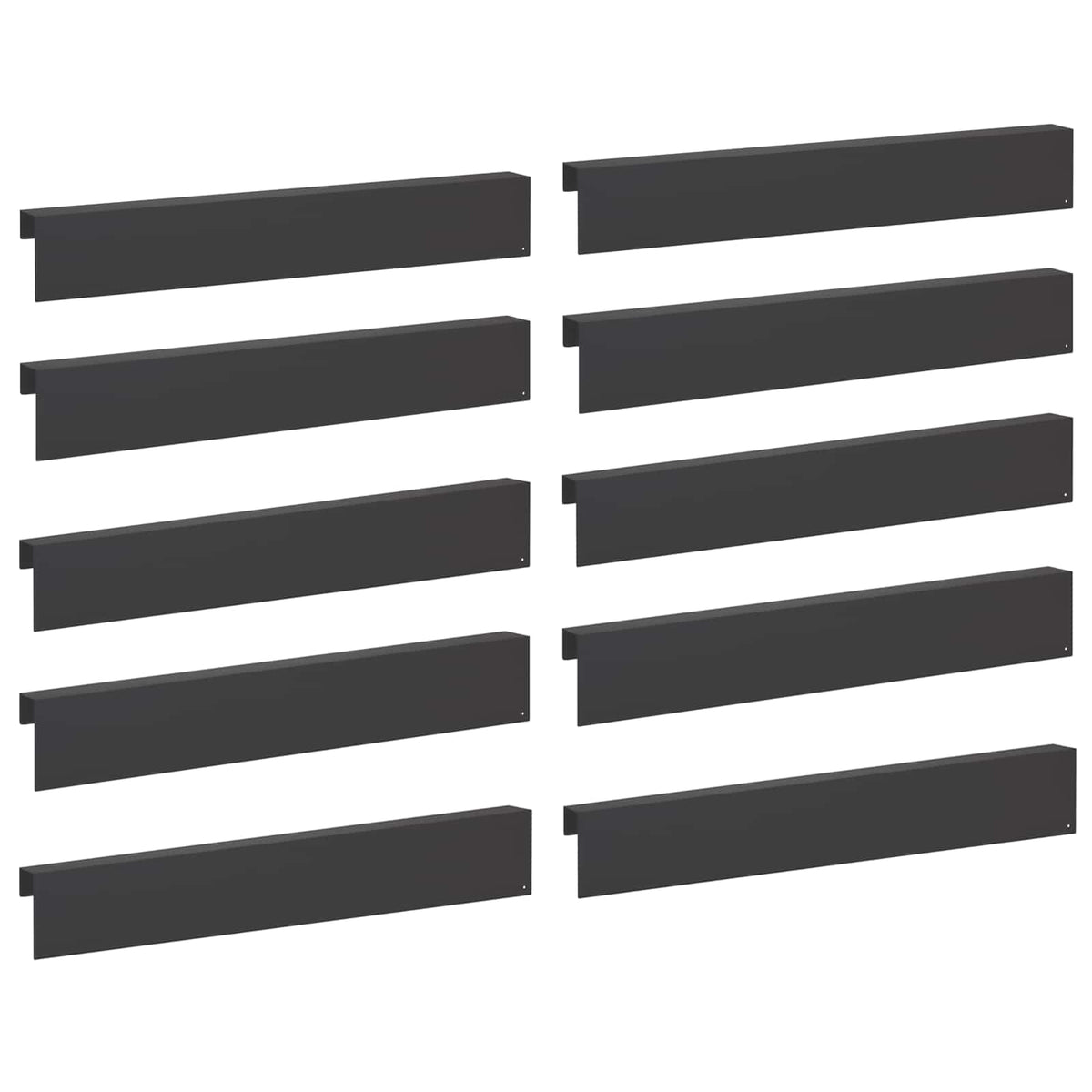 Garden Edging Cover 10 pcs 100 x 6 x 15 cm Steel Black