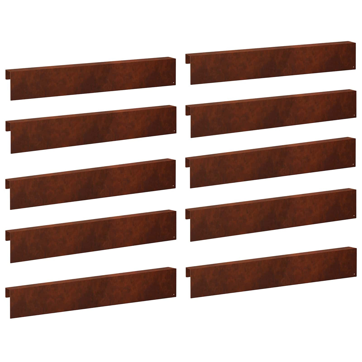Garden Edging Cover 10 pcs 100 x 6 x 15 cm Weathering Steel