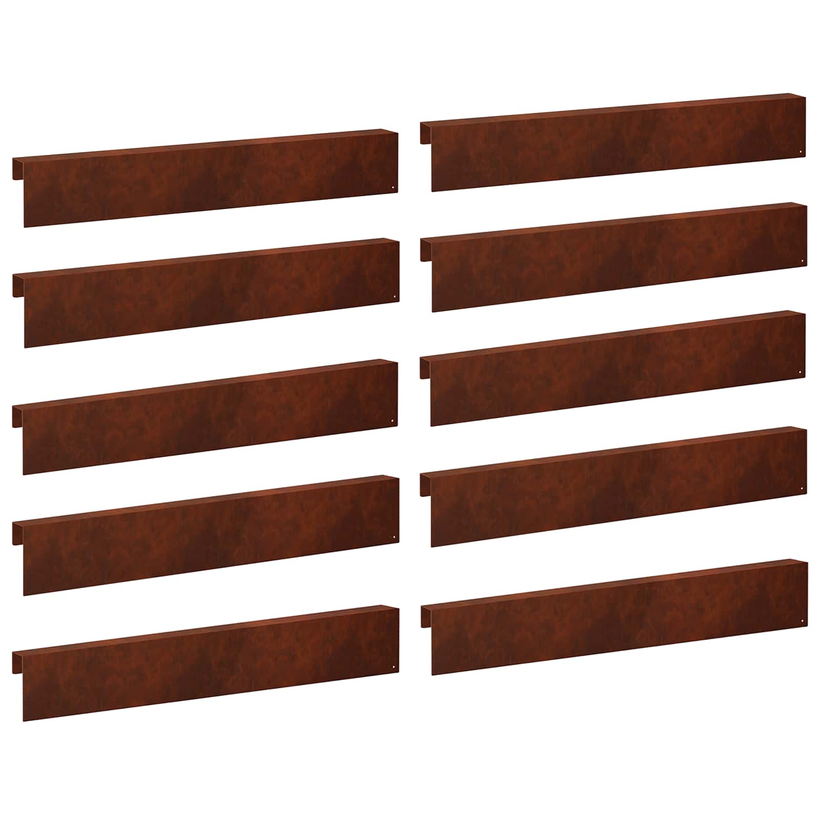 Garden Edging Cover 10 pcs 100 x 6 x 15 cm Weathering Steel