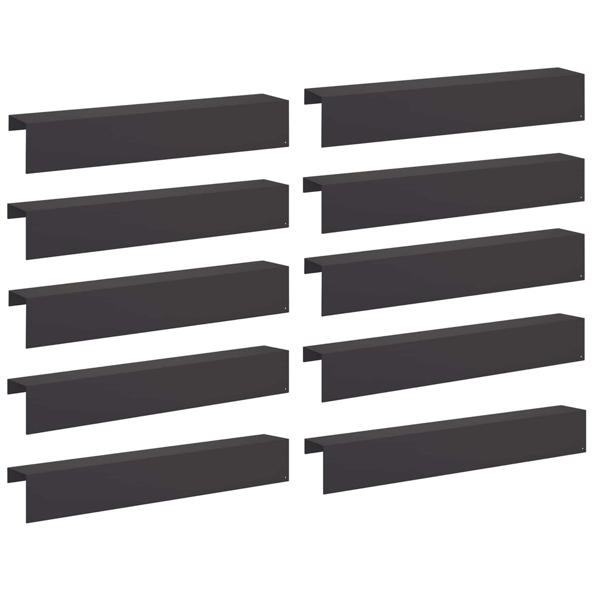 Garden Edging Cover 10 pcs 100 x 15 x 15 cm Steel Black